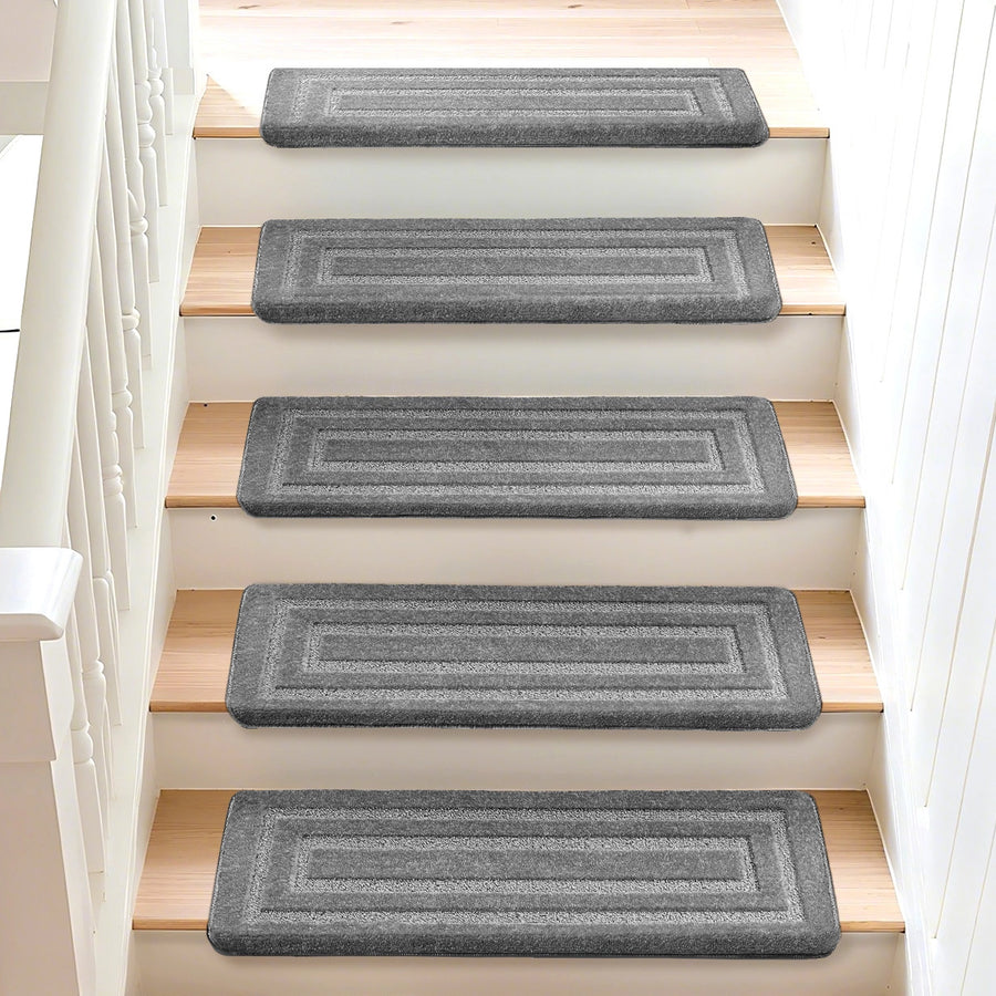 Bullnose Carpet Stair Treads | Tape Free Non-Slip(Set of 14,7,2) Multiple Colour