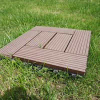 12''x12'' Wood Composite Deck Tiles -Circle Red (Pack of 10)