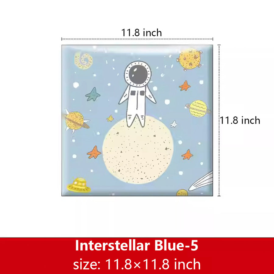 Bedside decorative soft package background wall soft package stickers self-adhesive bedroom anti-collision robot backrest custom astronaut wall enclosure