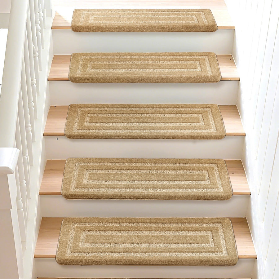 Bullnose Carpet Stair Treads | Tape Free Non-Slip(Set of 14,7,2) Multiple Colour