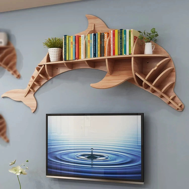 Kids Creative Dolphin Bookshelf Locker Wooden