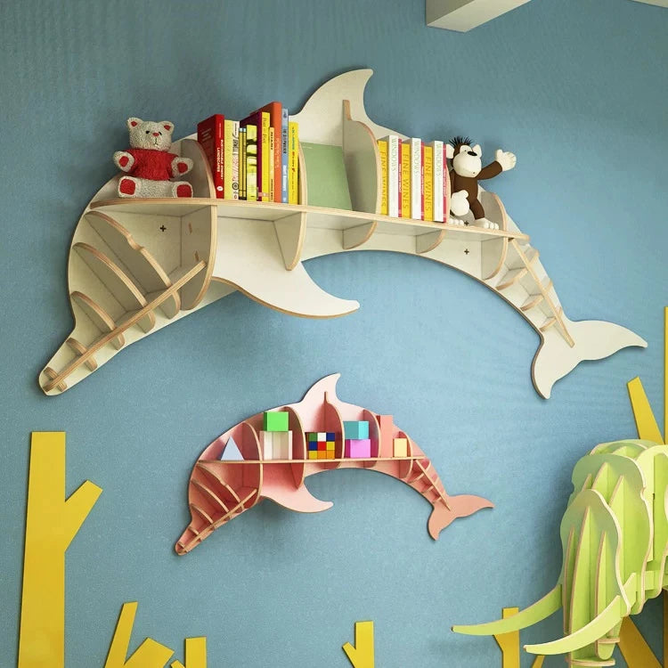 Kids Creative Dolphin Bookshelf Locker Wooden