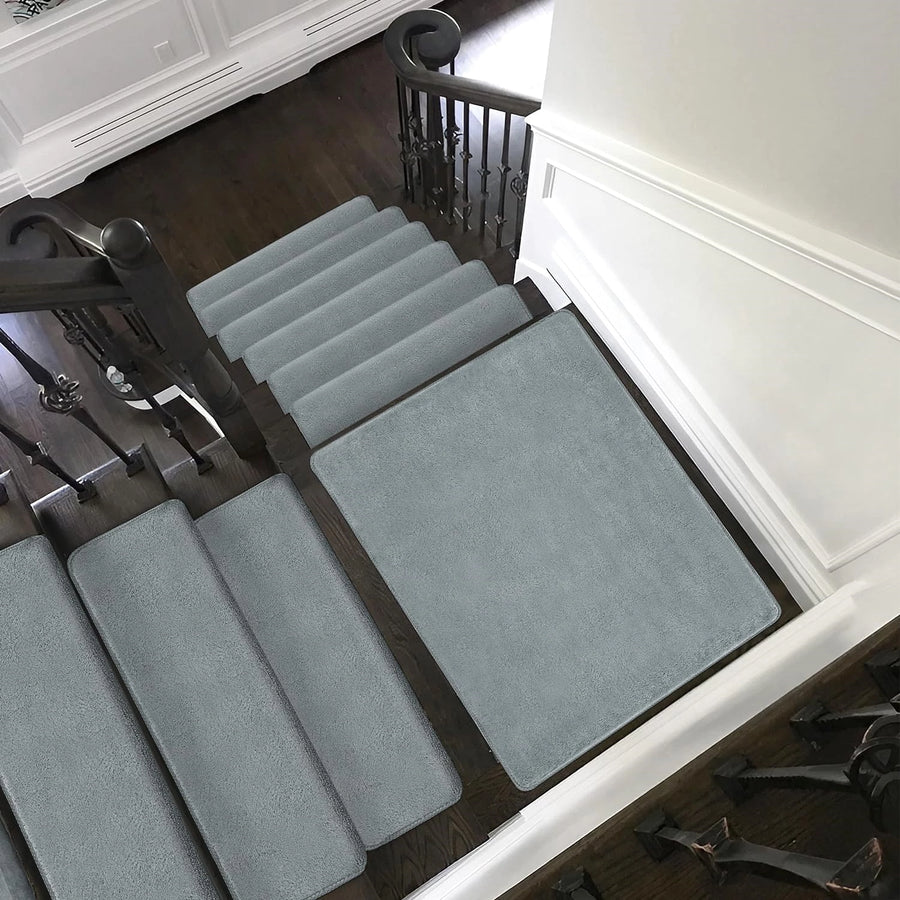 Bullnose Carpet Stair Treads | Ultra Plush Soft (Set of 15,14,7,2)