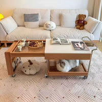 Multifunctional Coffee Table with Storage – Extendable Rolling Coffee Table for Small Living Room