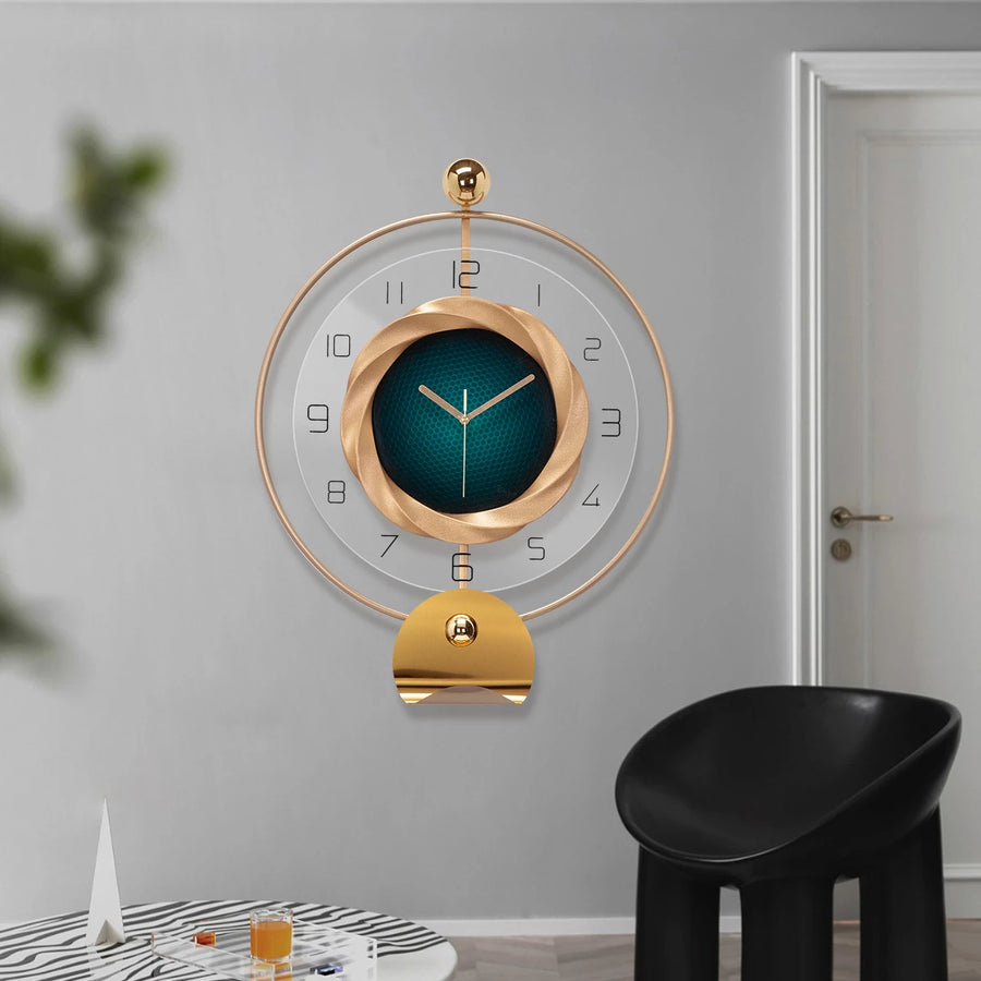 25.6in Retro Simple Decoration Wall Clock Modern Night Light Wall Clock Light Luxury Fashion Home Wall Clock Battery Operated Easy to Read for Wall