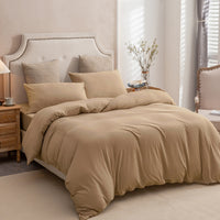 Jersey Duvet Cover Set-toffee (loanword)