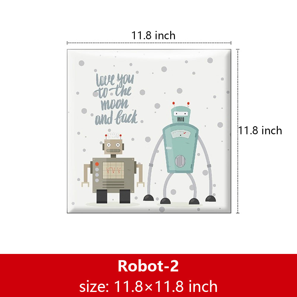 Bedside decorative soft package background wall soft package stickers self-adhesive bedroom anti-collision robot backrest custom astronaut wall enclosure