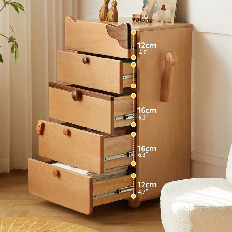 Solid Wood No Theme Modern Natural Bed Nightstand