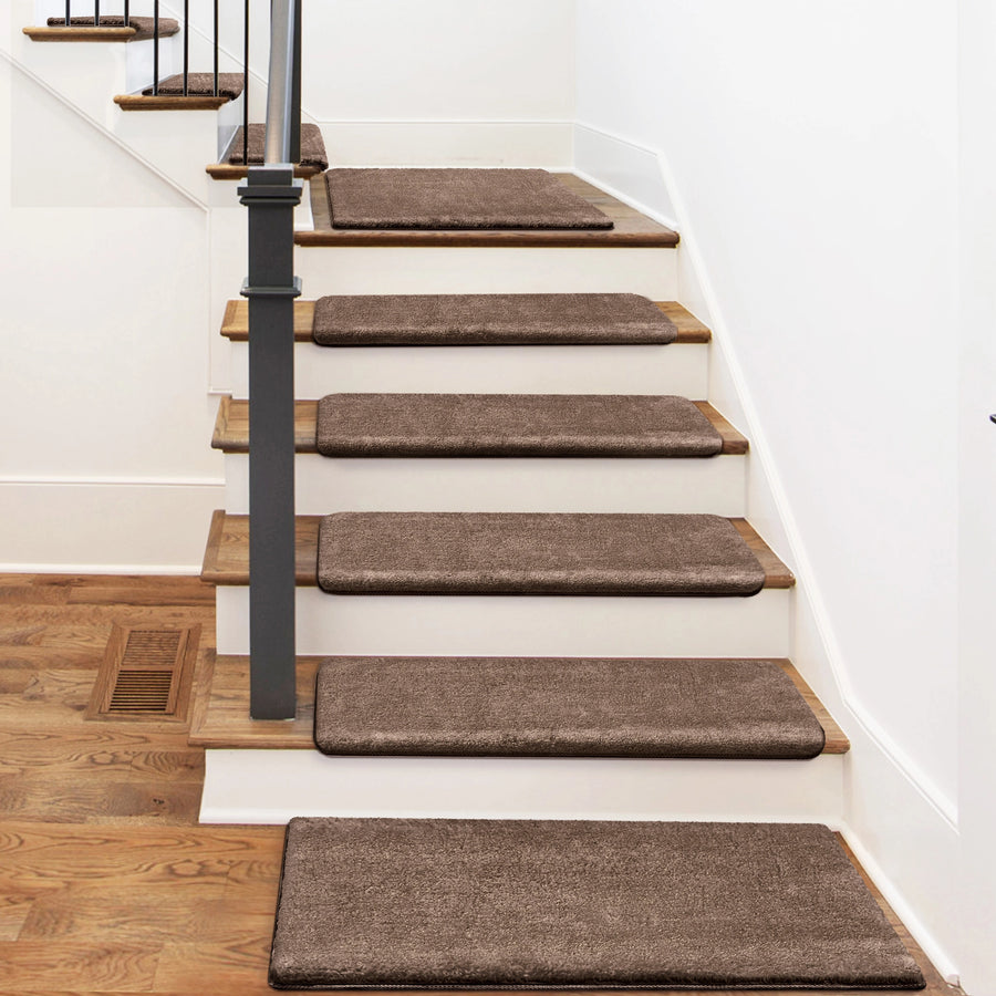 Bullnose Carpet Stair Treads | Ultra Plush Soft (Set of 15,14,7,2)