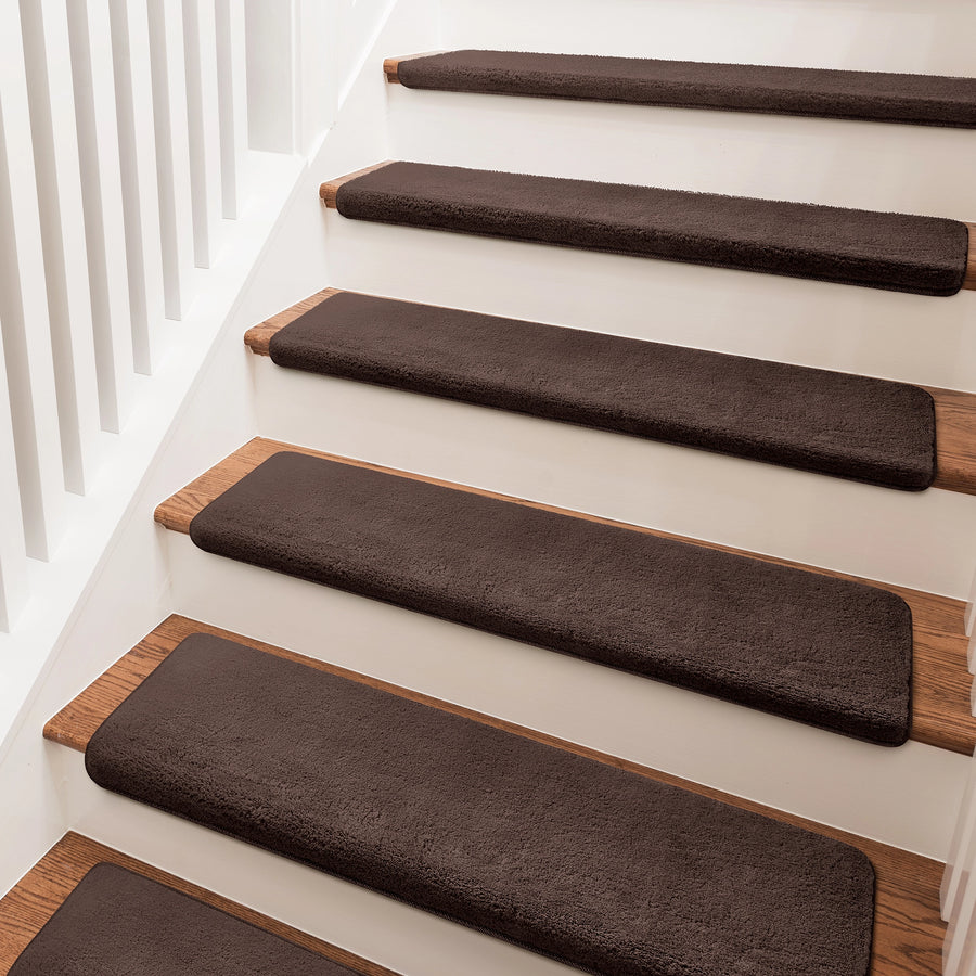 Bullnose Carpet Stair Treads | Ultra Plush Soft (Set of 14,7,2)