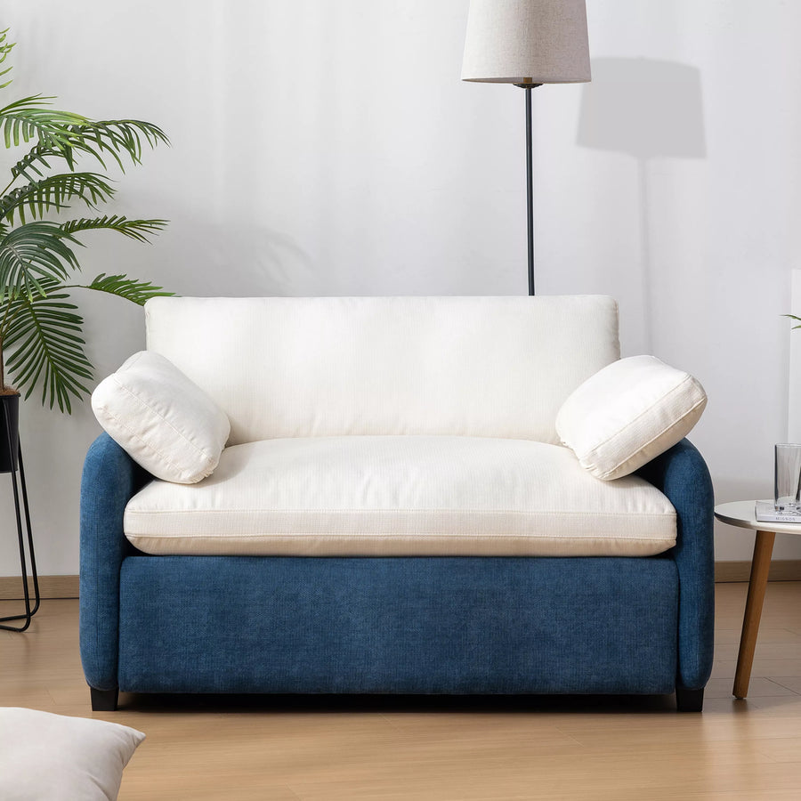 Oversized Living Room Accent Chair, Modern Chenille Upholstered Wider Seat Leisure Armchair Color Blocking Sofachair with 2 Pillows and Removable Cover for Home Apartment,Bedroom,Office