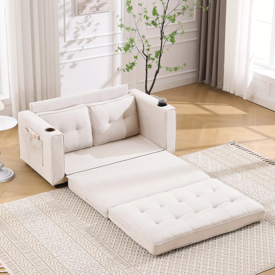 Folding Futon Sleeper Sofa with Pull Out Couch Bed,Modern Velvet Loveseat Sleeper Convertible to Full Size Floor Couches Bed for Living Room Bedroom Small Space