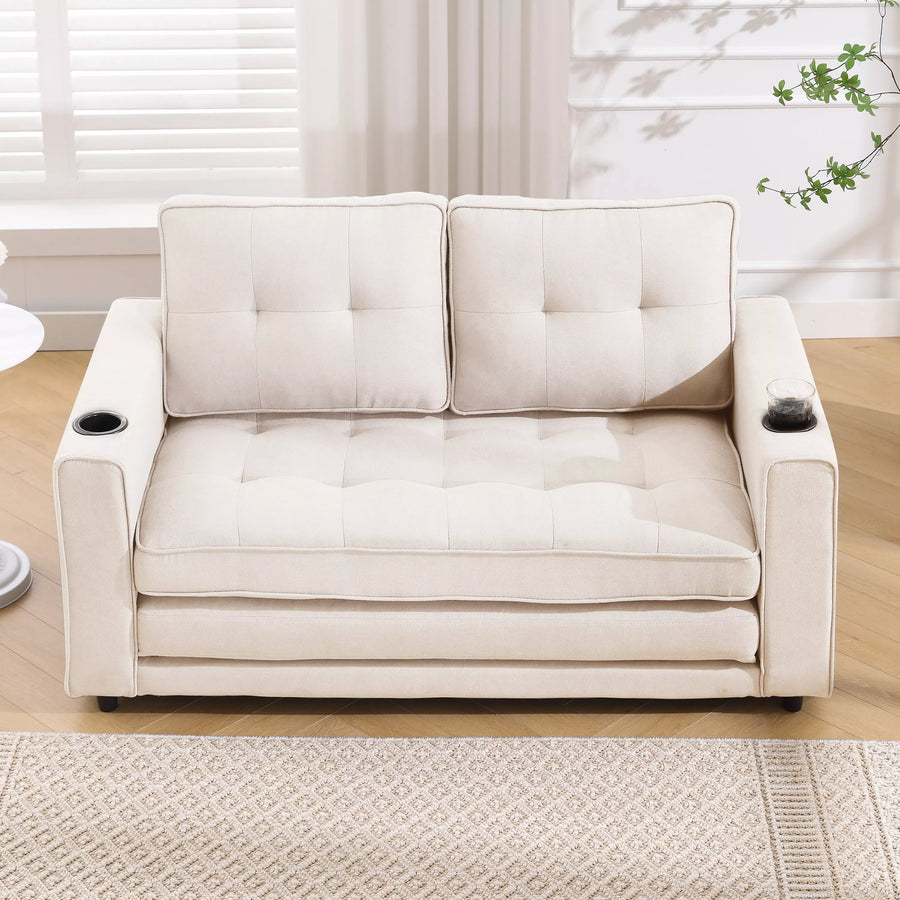 Folding Futon Sleeper Sofa with Pull Out Couch Bed,Modern Velvet Loveseat Sleeper Convertible to Full Size Floor Couches Bed for Living Room Bedroom Small Space
