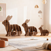 Kids Creative Rabbits Bookshelf Locker Wooden