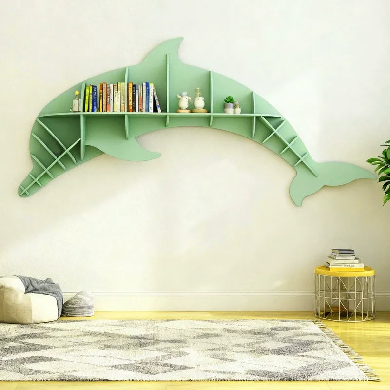 Kids Creative Dolphin Bookshelf Locker Wooden