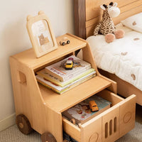 Wooden Children's Bedside Table Modern Simple Bedroom Storage Cabinet Home Cartoon Car Bedside Cabinet