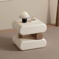 Fully Assembled Solid Wood Nightstand – Cream Style Minimalist Bedside Table for Modern Bedroom