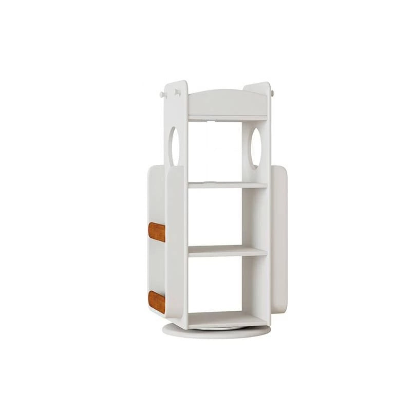 Solid Wood Kids 360° Rotating Bookshelf, Floor Standing Multi-Tier Children’s Book Rack, Montessori Book & Toy Storage Organizer for Living Room & Bedroom