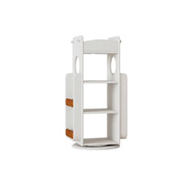 Solid Wood Kids 360° Rotating Bookshelf, Floor Standing Multi-Tier Children’s Book Rack, Montessori Book & Toy Storage Organizer for Living Room & Bedroom