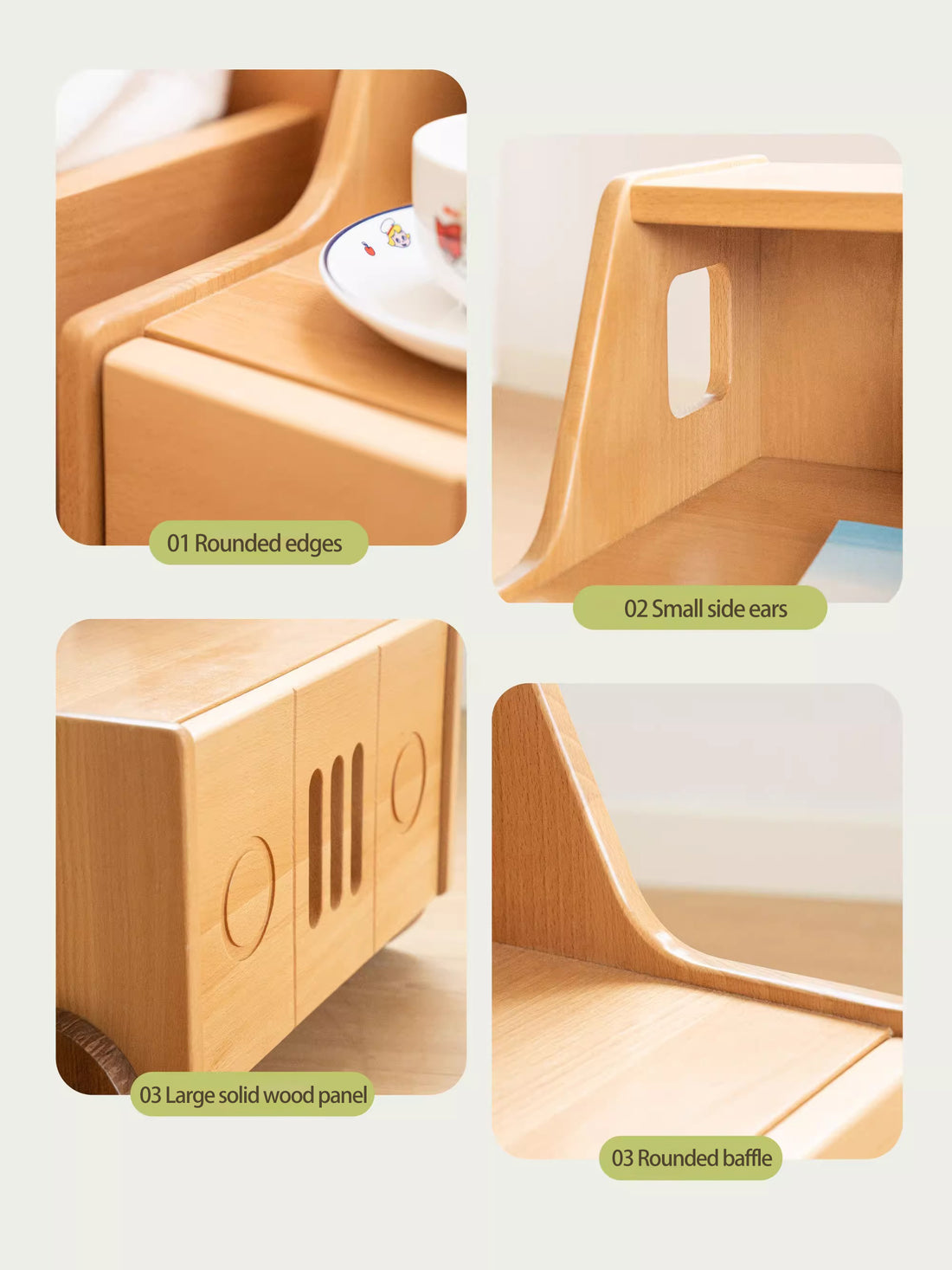 Wooden Children's Bedside Table Modern Simple Bedroom Storage Cabinet Home Cartoon Car Bedside Cabinet