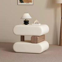 Fully Assembled Solid Wood Nightstand – Cream Style Minimalist Bedside Table for Modern Bedroom