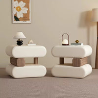 Fully Assembled Solid Wood Nightstand – Cream Style Minimalist Bedside Table for Modern Bedroom