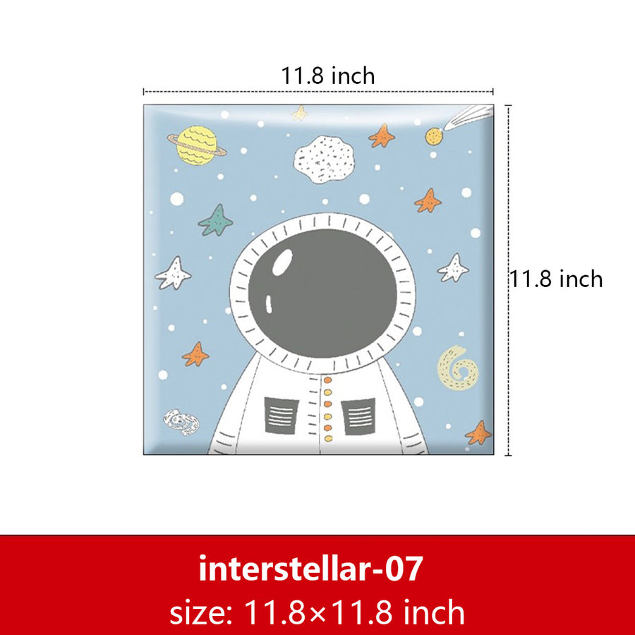Bedside decorative soft package background wall soft package stickers self-adhesive bedroom anti-collision robot backrest custom astronaut wall enclosure
