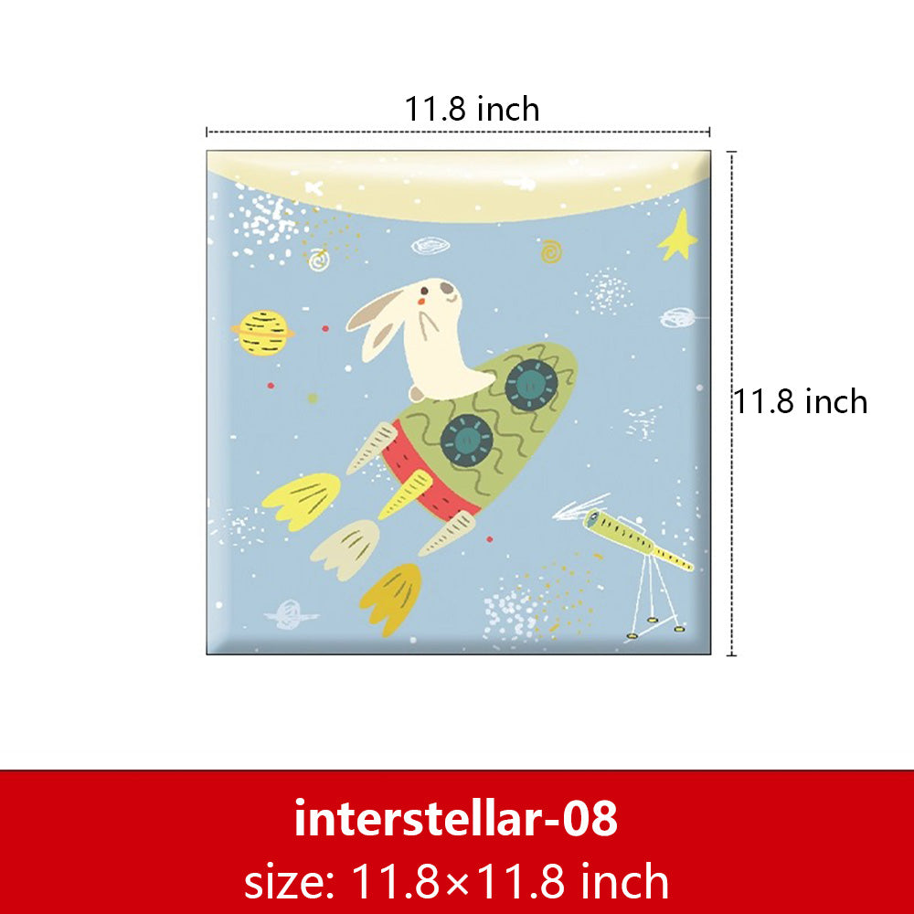 Bedside decorative soft package background wall soft package stickers self-adhesive bedroom anti-collision robot backrest custom astronaut wall enclosure
