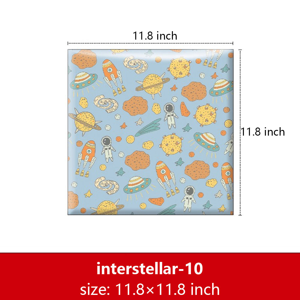 Bedside decorative soft package background wall soft package stickers self-adhesive bedroom anti-collision robot backrest custom astronaut wall enclosure