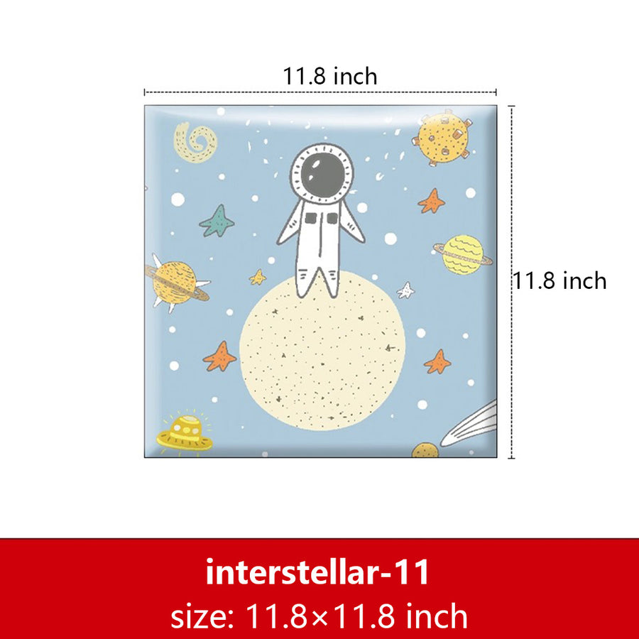 Bedside decorative soft package background wall soft package stickers self-adhesive bedroom anti-collision robot backrest custom astronaut wall enclosure
