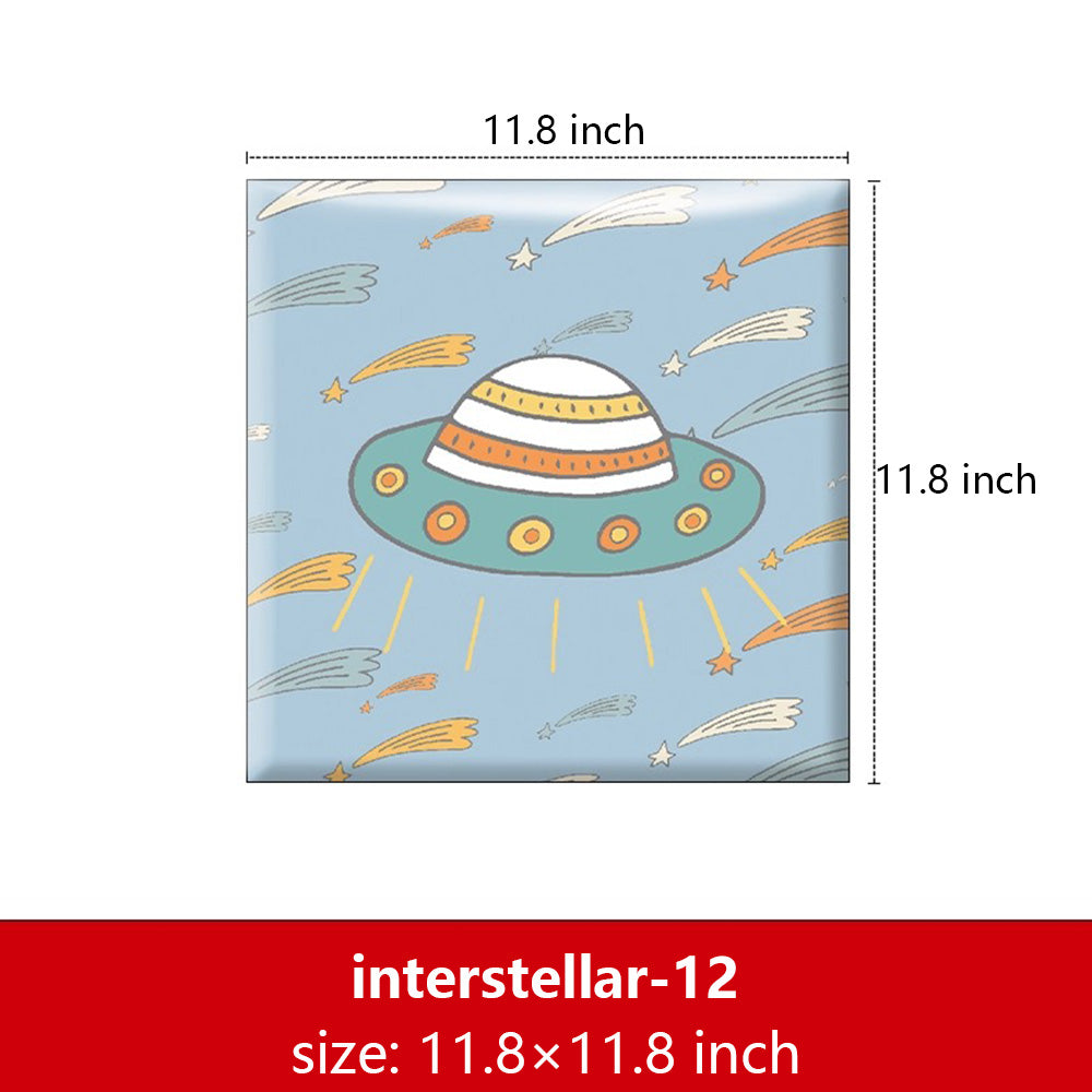 Bedside decorative soft package background wall soft package stickers self-adhesive bedroom anti-collision robot backrest custom astronaut wall enclosure