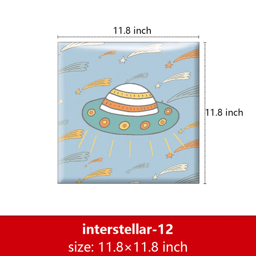 Bedside decorative soft package background wall soft package stickers self-adhesive bedroom anti-collision robot backrest custom astronaut wall enclosure