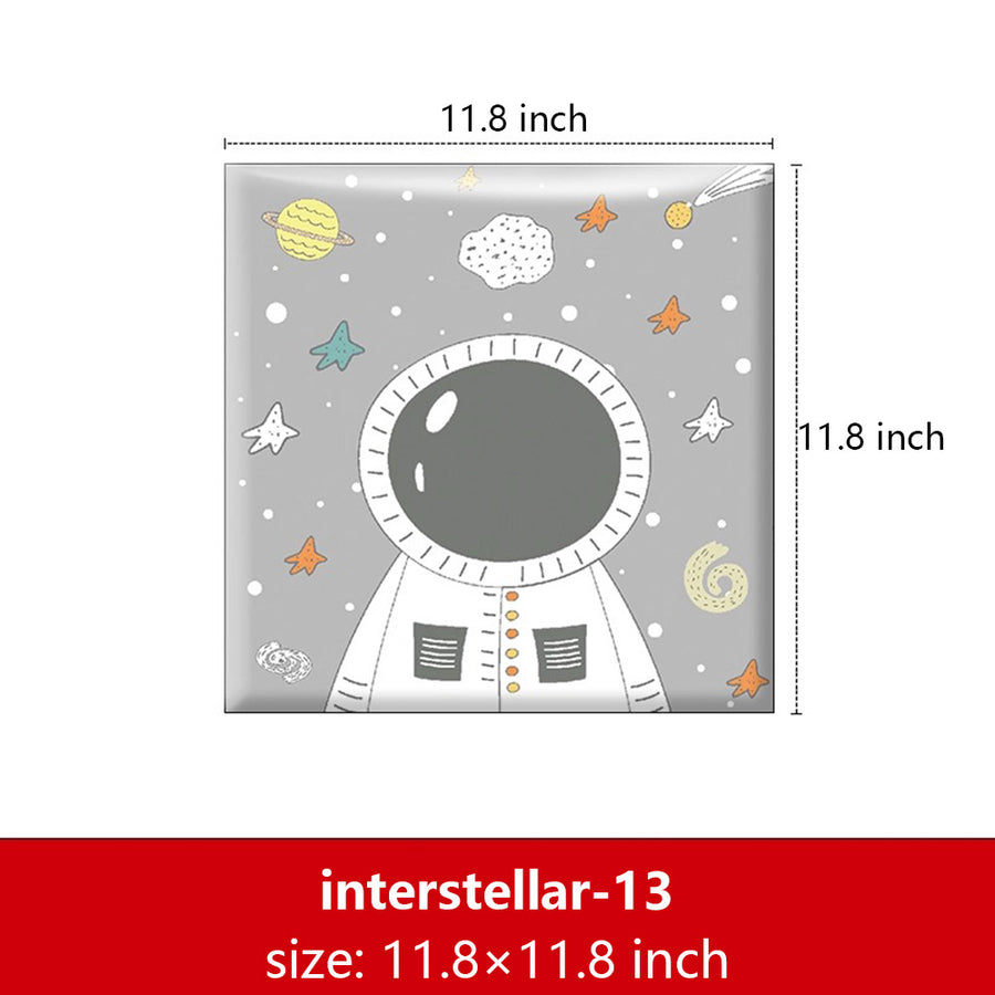 Bedside decorative soft package background wall soft package stickers self-adhesive bedroom anti-collision robot backrest custom astronaut wall enclosure