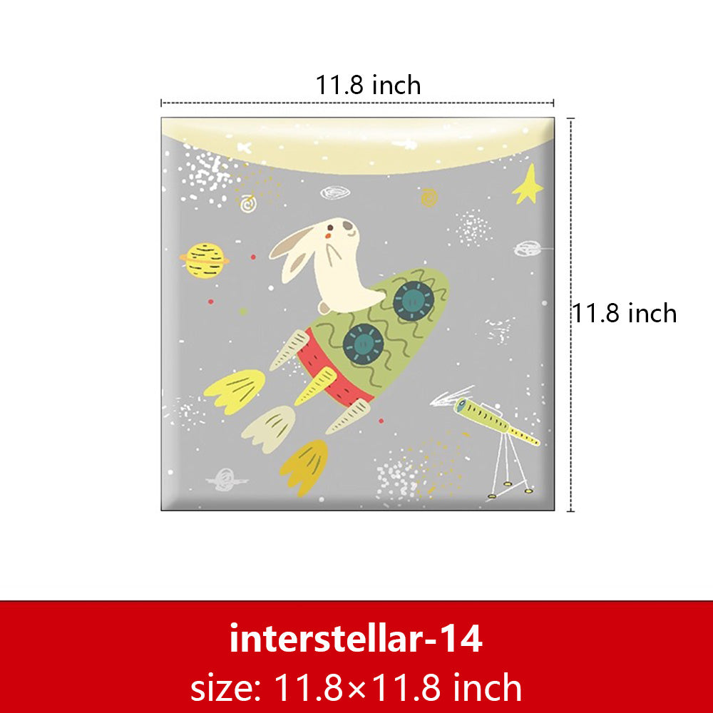 Bedside decorative soft package background wall soft package stickers self-adhesive bedroom anti-collision robot backrest custom astronaut wall enclosure