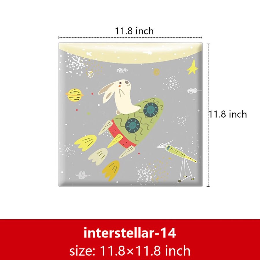Bedside decorative soft package background wall soft package stickers self-adhesive bedroom anti-collision robot backrest custom astronaut wall enclosure