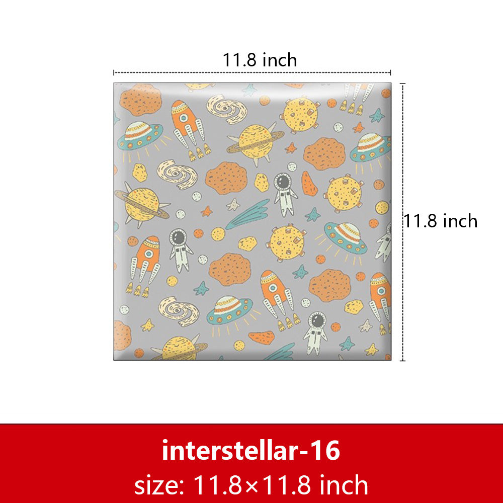 Bedside decorative soft package background wall soft package stickers self-adhesive bedroom anti-collision robot backrest custom astronaut wall enclosure