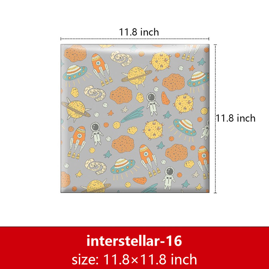 Bedside decorative soft package background wall soft package stickers self-adhesive bedroom anti-collision robot backrest custom astronaut wall enclosure