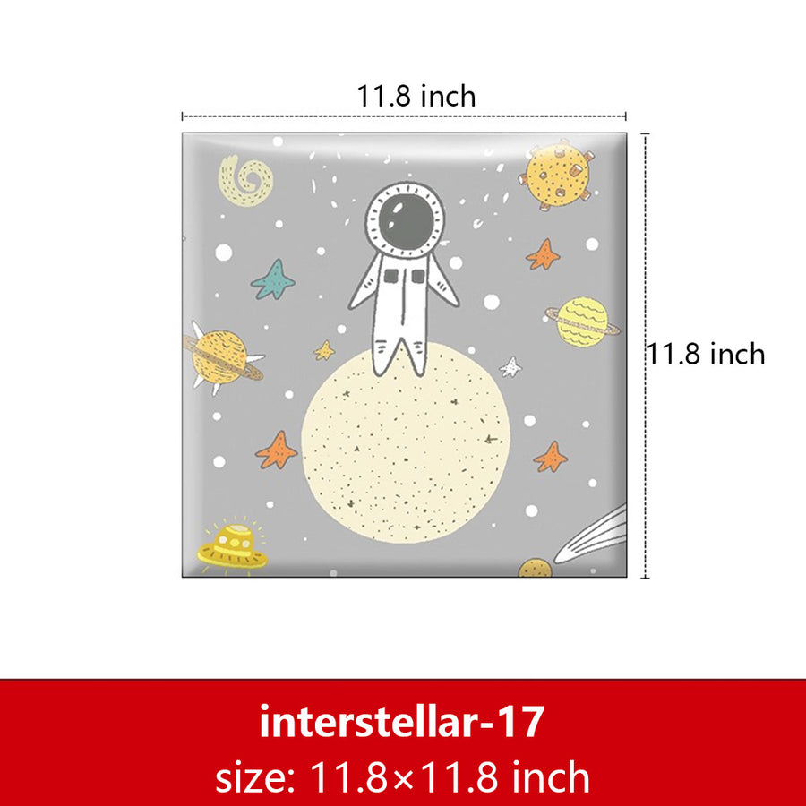 Bedside decorative soft package background wall soft package stickers self-adhesive bedroom anti-collision robot backrest custom astronaut wall enclosure