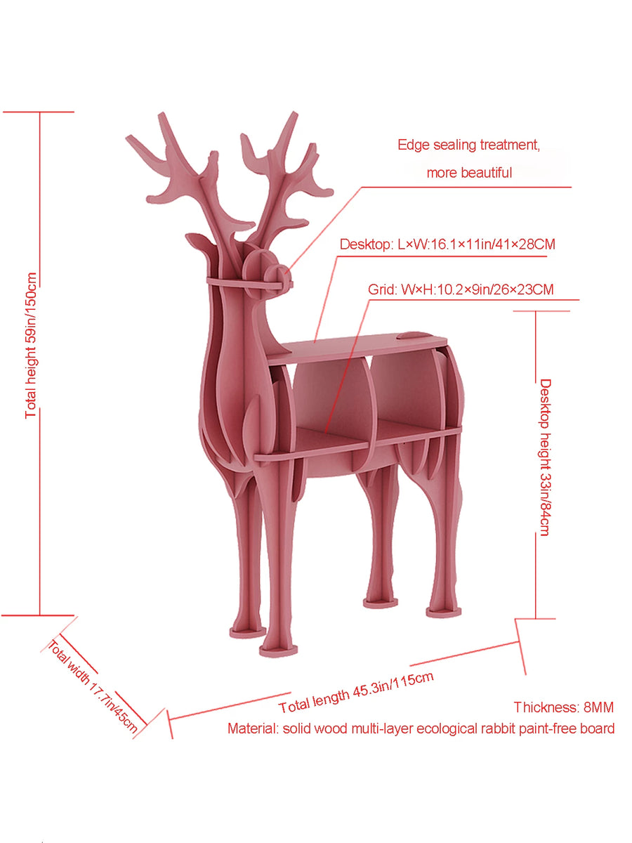 Creative Kids Bookshelf Wooden elk Animal Bookshelf