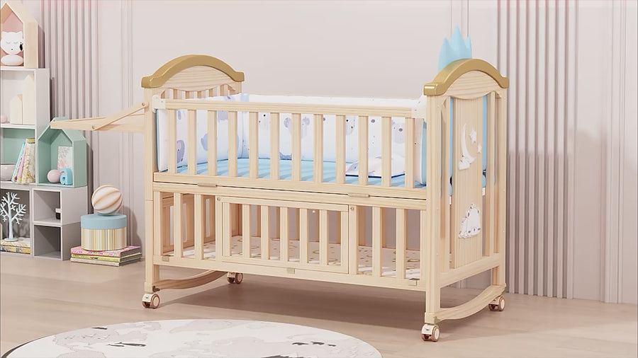 Pure Era Baby Crib Sets with Changing Table Infant Portable Crib