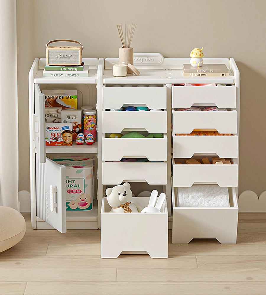 Home Toy Storage Contemporary Plastic Storage Bookcase Kids Toy Organizers and Storage with Drawers