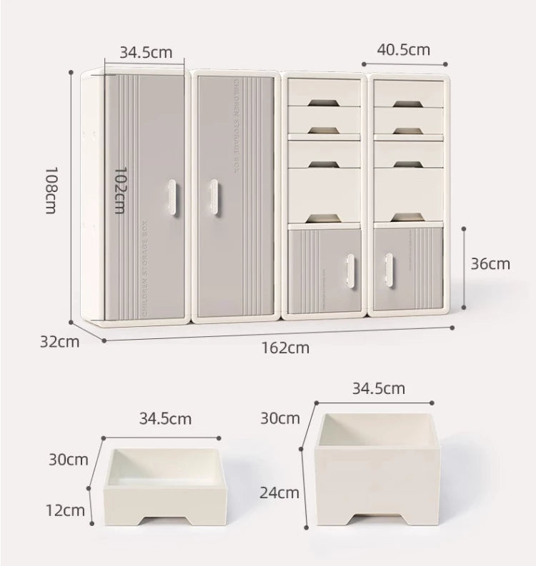 Home Toy Storage Contemporary Plastic Storage Bookcase Kids Toy Organizers and Storage with Drawers