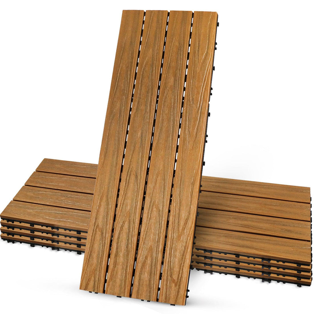 PURE ERA - 12''x36'' Interlocking Composite Deck Tiles (Pack of 5)Patio Tiles 