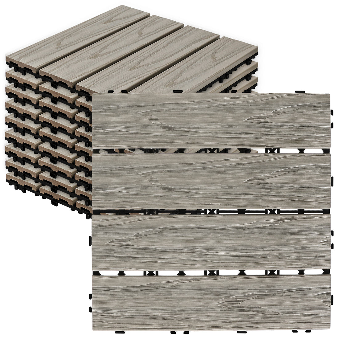 Pure Era - Interlocking Patio Tiles Composite Deck Tiles - Gray