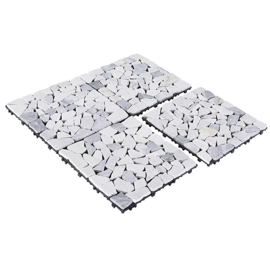 Pure Era  - 12''x 12'' Interlocking Stone Deck Tiles Patio Tiles