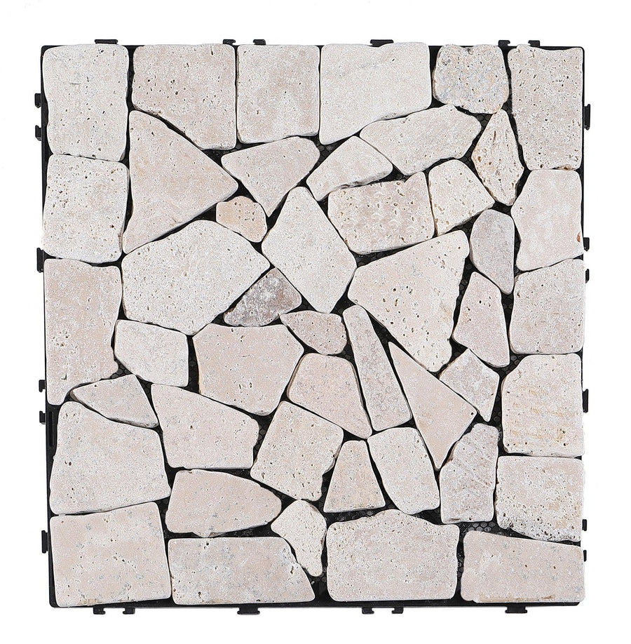 Pure Era  - 12''x 12'' Interlocking Stone Deck Tiles Patio Tiles