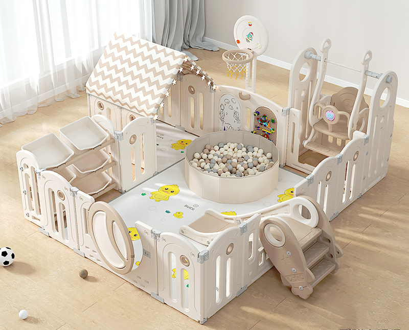 Foldable baby fence with house and matching toys| Star-Moon