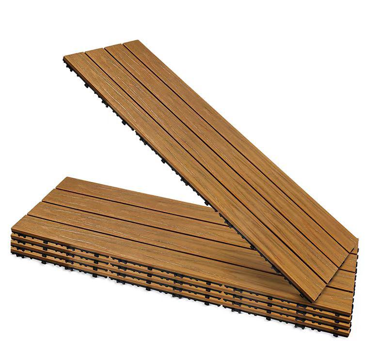 PURE ERA - 12''x36'' Interlocking Composite Deck Tiles (Pack of 5)Patio Tiles 