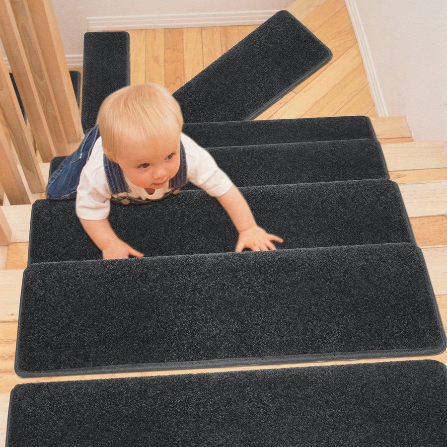Pure Era - Non-slip Tape Free Bullnose Carpet Stair Treads Pet Friendly Peel and stick