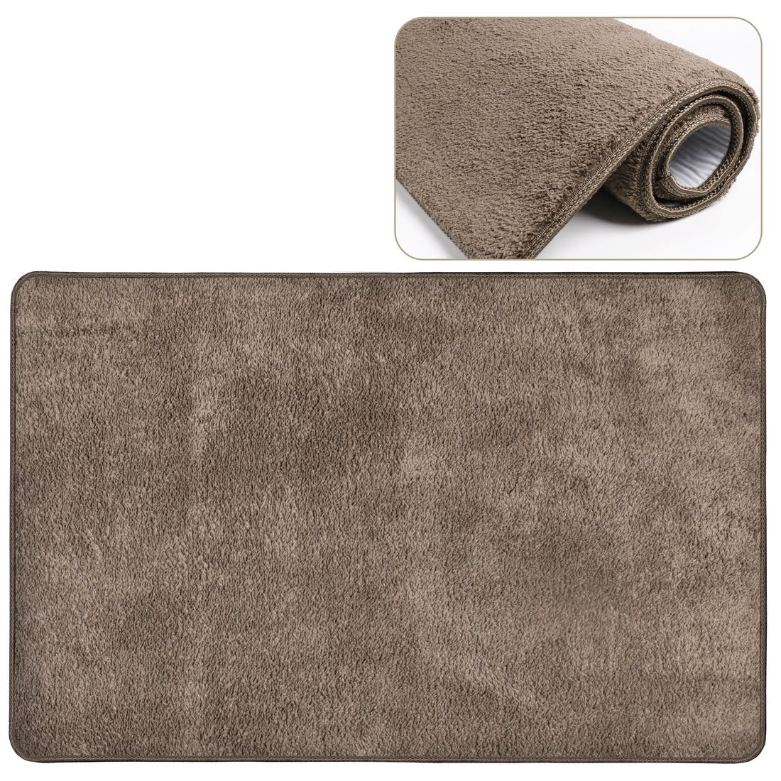 Bullnose Carpet Stair Treads - Brown; Ultra Plush Soft